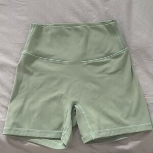 Mint green biker short ON SET 💚